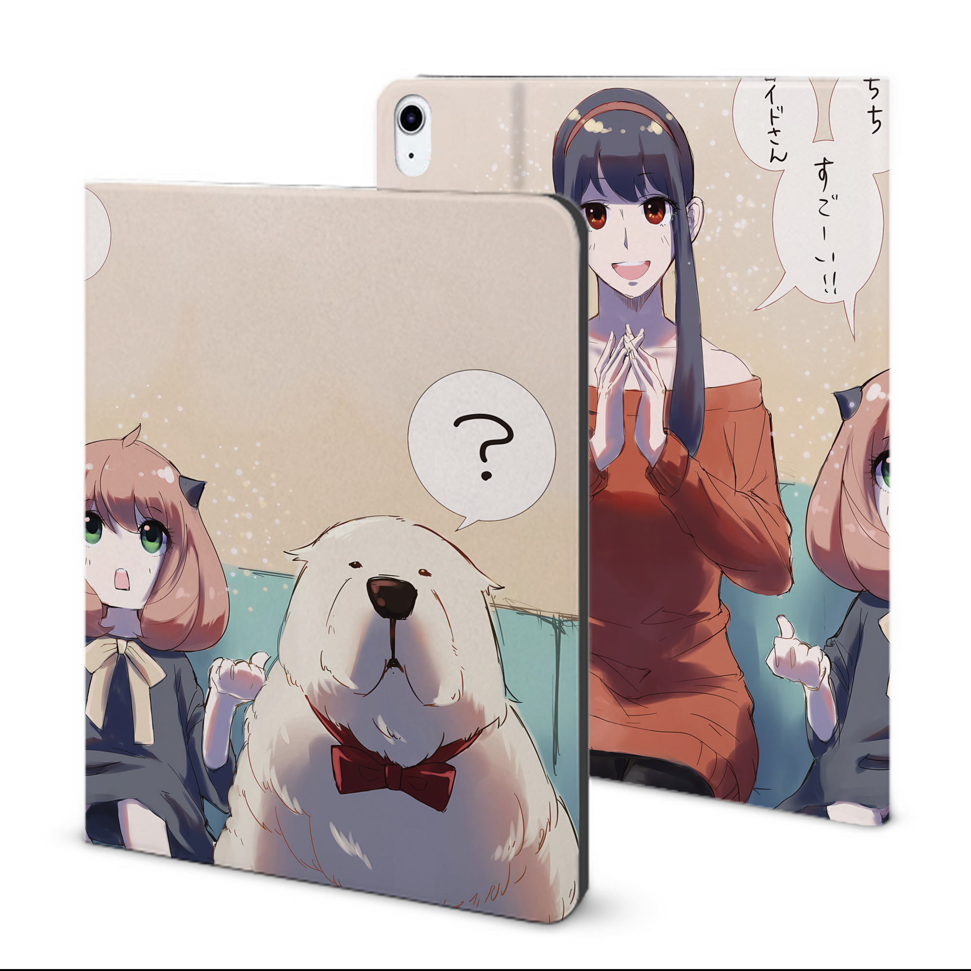 （画像用） SPY×FAMILY间谍家家酒 IPad ケース ブック型 PUレザー TPU 耐衝撃 軽量 薄型 ペン収納なし 全面保護 IPad 各モデル対応